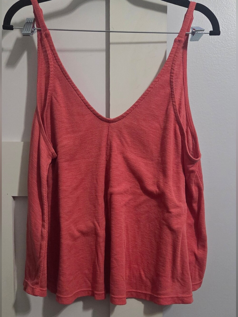 Intimately Free People Coral Ribbed V-Neck Tank